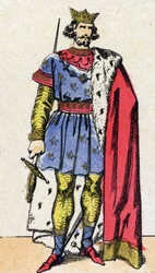Dynastie capétienne : Portrait de Louis VIII dit le Lion (1187-1226), Roi des Francs de 1223 à 1226. Imagerie d