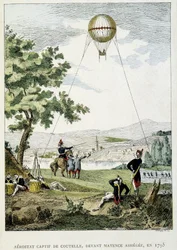 Aérostat captif par Jean Marie Joseph Coutelle (1748-1835), avant Mayence assiégée