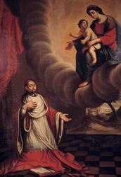 Le cardinal Bérulle (1575-1629) agenouillé devant la Vierge