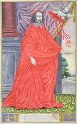 Cardinal Mazarin, illustration de Les Panégyriques des Hommes Illustres de Notre Siècle par Puget de la Serre, 1655