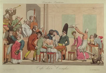 Caricature du Café des Aveugles, vers 1800
