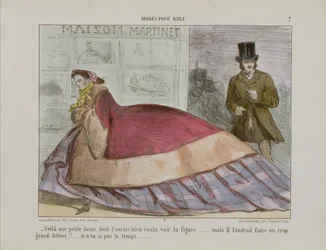 Caricature de la crinoline, de Modes Pour Rire