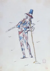 Caricature satirique des émigrés aristocratiques français, vers 1792