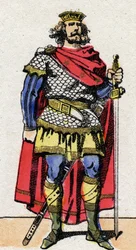 Dynastie carolingienne : Portrait de Pépin le Bref (715-768) roi des Francs de 751 à 768. Imagerie d