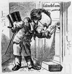 Caricature du compositeur allemand Richard Wagner (1813-1883)