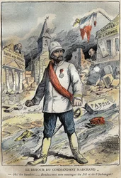 Caricature du commandant Jean-Baptiste Marchand (1863-1934), à Toulon, revenant d