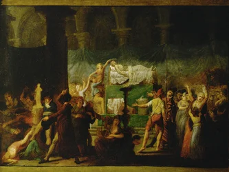 Catafalque pour Jean-Paul Marat après son assassinat par Charlotte Corday ...
