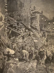 Catastrophe à Biot, illustration du Petit Journal : Supplément illustré, 1898