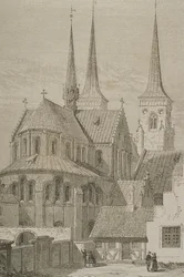 Cathédrale dans les années 1850, Roskilde, Danemark, de Le Tour du Monde, publié à Paris, années 1860