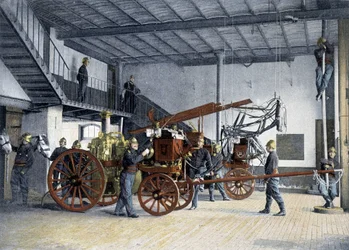 Poste central, appel au feu - dans "Album militaire" - brigade des pompiers