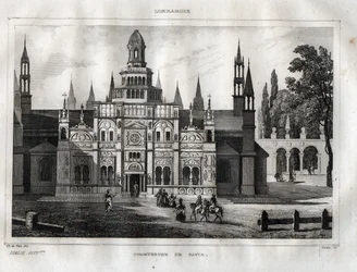Certosa di Pavia - Chartreuse de Pavie - Gravure de « L