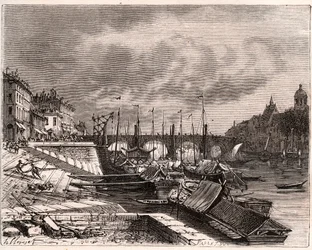 Chalon-sur-Saône - Saône-et-Loire - gravure dans "La France illustrée : géographie, histoire, administration statistique" par V.A. Malt-Brown. 1884