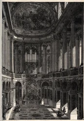 Chapelle du château de Versailles - gravure dans « PATRIE - DESCRIPTION PICTURESQUE DE LA FRANCE EN 6 VOLUMES » par Lucien Huard - fin XIXe siècle