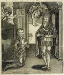 Charlemagne et le comte de Toulouse Torsin (ou Chorson) - dans "Histoire des comtes de Toulouse" par Guillaume de Catel, Toulouse