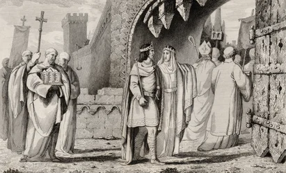 Chilpéric Ier (539-84) dans une procession religieuse, de 