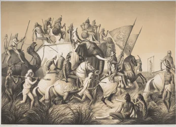 Chir Singh, Maharaja des Sikhs avec le roi du Pendjab et sa suite de 