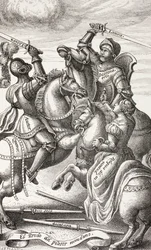 Chevalerie représentée par des figures allégoriques, de 