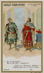 Carte de commerce Chocolat Guerin-Boutron, série Mots Historiques