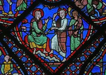 Christ donne à Saint Jacques son bâton d