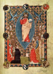 Christ en majesté avec des saints, du Pontifical de l