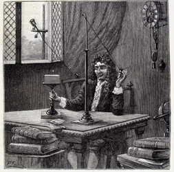 Christian Huyghens observant « l