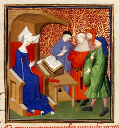 Christine enseignant, MS Harley 4431, f.259v, France, c.1410-14
