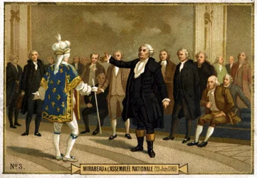 Chromolithographie représentant Honoré Gabriel (Honoré-Gabriel) Riqueti, comte de Mirabeau (1749-1791), à l