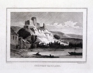 Château Gaillard vu de la Seine - Gravure
