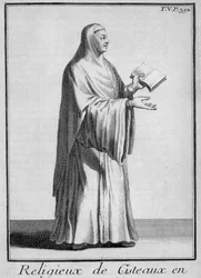 Nonne cistercienne en habit de chœur, vers 1700 (gravure)