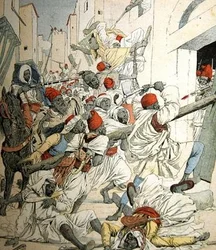 Guerre civile au Maroc, illustration de couverture de Le Petit Journal, 18 janvier 1903