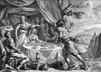 Clodion le Chevelu (vers 400-448), chef des Francs saliens, apprenant l