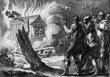 Clotaire Ier (497-561), roi des Francs, fit brûler son fils Chramne dans une chaumière, qui s