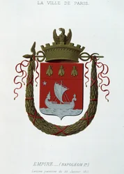 Armoiries de la Ville de Paris : Empire (Napoléon I) - Lettres Patentes datées du 29 janvier 1811 - dans "Armorial National de France", par H. Traversier, Paris