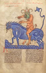 Satan chevauchant un Béhémoth, du Liber Floridus par Lambert de Saint-Omer vers 1120