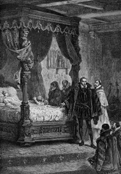 Coligny au lit de mort de François II - dans "Histoire de France" par Guizot
