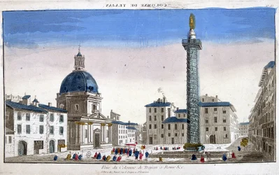 Vue de la colonne Trajane (Colonna Traiana) à Rome - gravure