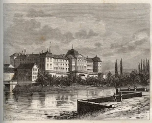 Commercy - La Meuse (55), Lorraine, France - gravure dans "La France illustrée" par V.A. Malt-Brown. 1884