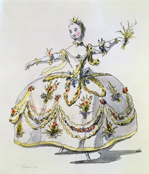 Conception de costume pour Cérès, fac-similé réalisé par A. Guillaumot fils (gravure à la main)