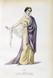 Costume pour le personnage de Phèdre dans la pièce du même nom de Jean Racine (1639-1699) 19ème siècle Paris, Comédie-Française