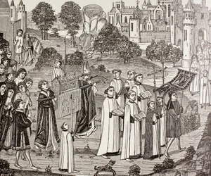 Le comte Renier portant le corps de Sainte Véronique à l