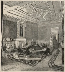 Cour des comptes - salle des comités - Gravure dans « Tableau de Paris » par Edmond Texier 1852
