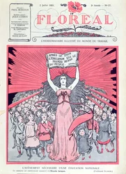 Couverture du magazine Floreal célébrant le quarantième anniversaire des Écoles Laïques en France, 2 juillet 1921