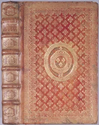 Couverture des œuvres de Tacite (55-120) avec les armoiries de Louis XIV (1638-1715)