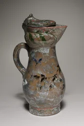 Aiguière couverte, fabriquée par la Manufacture Haviland à Auteuil, France, décorée par Charles Midoux, 1878-1882
