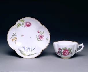 Tasse et soucoupe, Vincennes, vers 1745-52