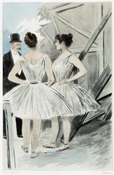 Danseurs dans les coulisses du théâtre - dans « Nos contemporains » par Octave Uzanne