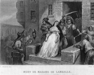 Mort de Marie Thérèse de Savoie Carignan (1749-1792), princesse de Lamballe (1792) - dans « Révolution française » par Thiers. 19e siècle