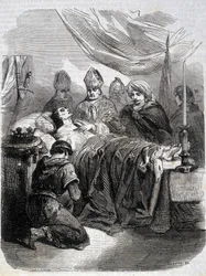 Mort de Saint Louis en Palestine en 1270 - dans « Histoire de France » par L.-P. Anquetil