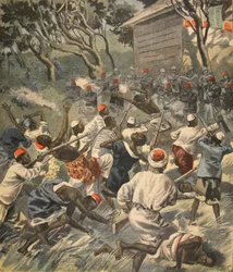 Défaite des Sakalava, Madagascar, illustration du Petit Journal : Supplément illustré, 3 avril 1898