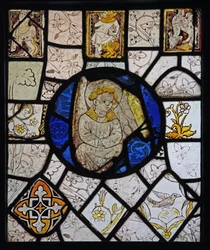 Grisaille avec grotesques et un ange; Normandie